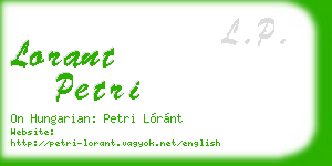 lorant petri business card