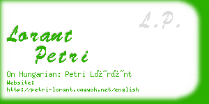 lorant petri business card